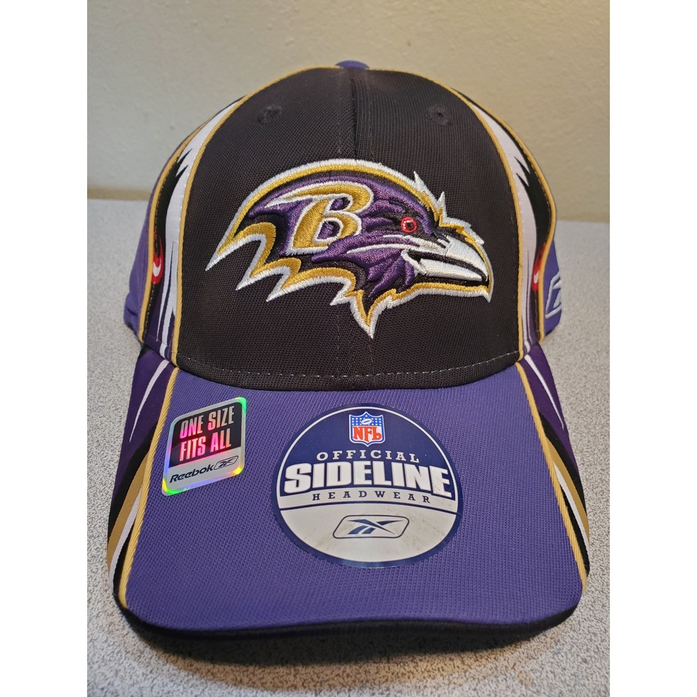 Reebok Baltimore Ravens NFL Sideline Hat Purple Black Gold OSFA New With Tags